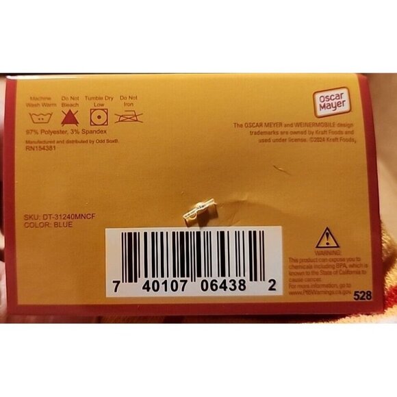 OSCAR MAYER Logo Socks Men's Shoe Size 6-12 New By Odd Sox Wiener mobile - Picture 6 of 7